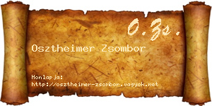 Osztheimer Zsombor névjegykártya